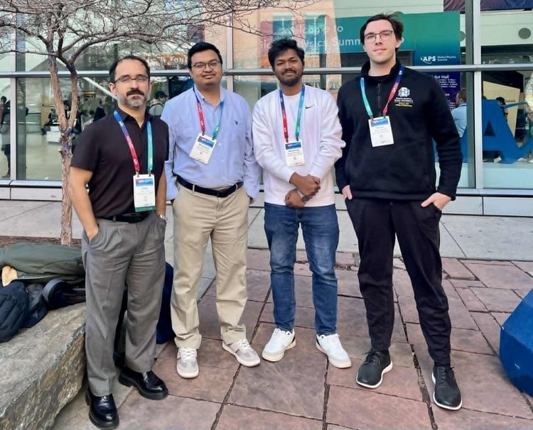 With my PhD research lab group at the APS Global Physics Summit, 2026